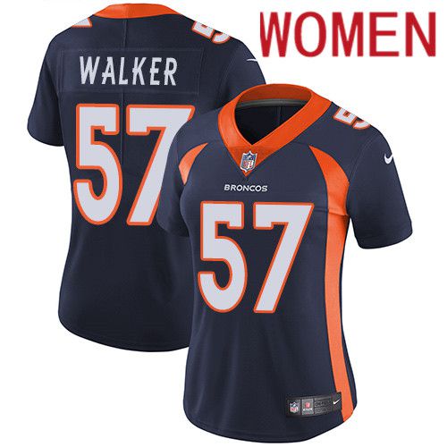 Women Denver Broncos #57 Demarcus Walker Navy Blue Nike Vapor Limited NFL Jersey